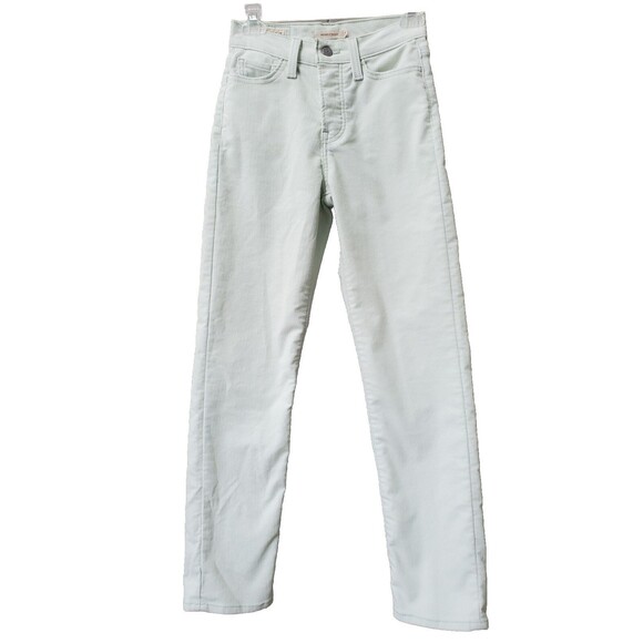Levi’s Wedgie Straight Fit Corduroy Pants Meadow Mist Light Green 24 Button-Fly - Picture 1 of 11